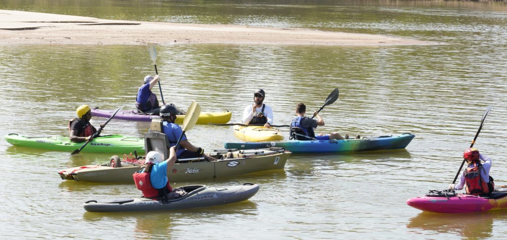 Steve Daniel Instructing Hidalgo Falls Kayaking, 2020